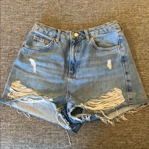 High-Rise Denim Shorts